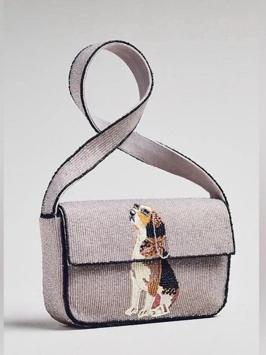 Anthropologie Handbags - Anthropologie The Fiona Beaded Bag: Animal Edition Beagle